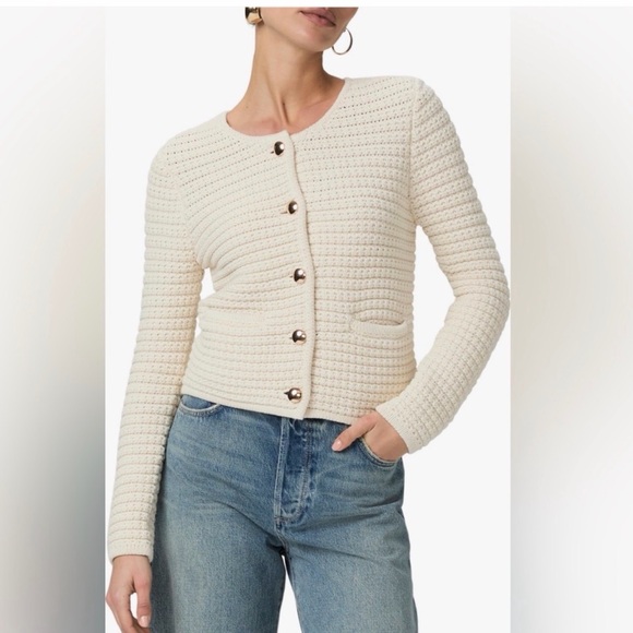 PAIGE Jackets & Blazers - NWT PAIGE Oberon Cream Textured Cardigan Sweater Jacket XS Gold Buttons